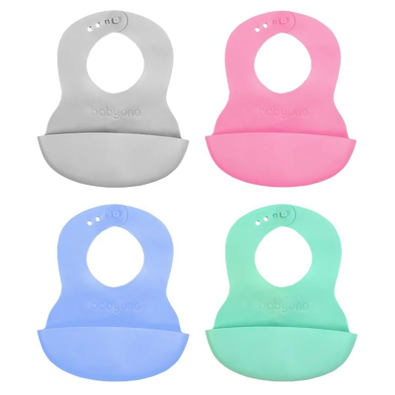 Baveta BabyOno 0835 DIN SILICON MOALE CU BUZUNAR