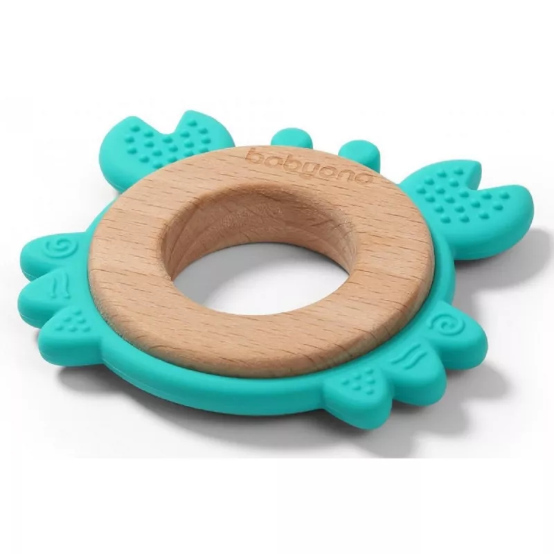 Игрушка-прорезыватель BabyOno 1075/02 из дерево-силикон CRAB