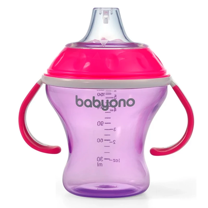 Cana BabyOno 1456/02 CANA CU SISTEM ANTI-VARSARE CU NASUC DI SILICON 180ML NATURAL