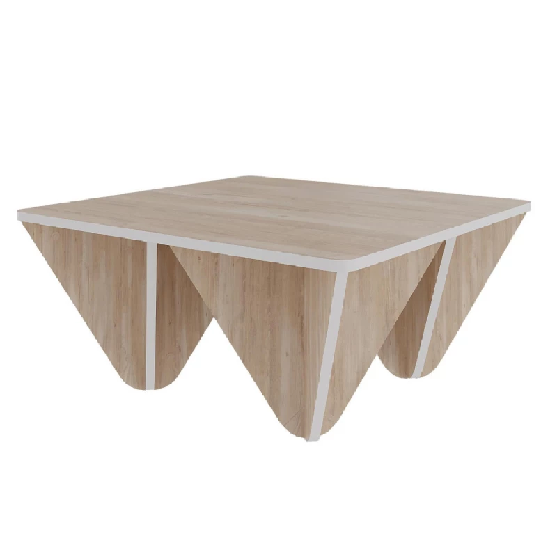 Masa cafea Showdeko DIAMOND, Stejar, Alb