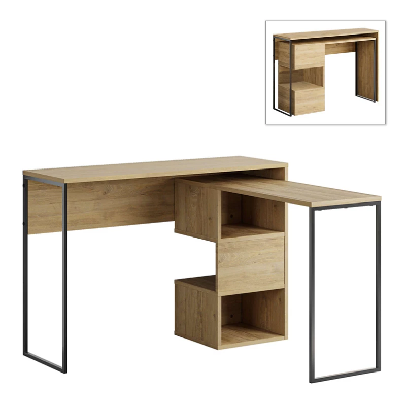 Masa de birou Showdeko BADAU MULTIFUNCTIONALA, Gri retro, 110x37.2x77