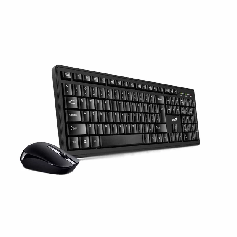 Kit (keyboard+mouse) GENIUS KM-8200, 12FN KEYS, SPILL RESISTANT, 1XAAA/1XAA, BLACK/GREY