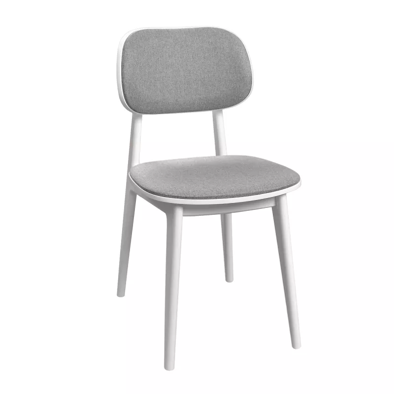 Стул DP Lula Ткань Malmo 90+White Legs, Белый, Серый