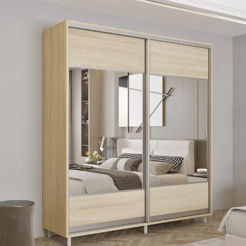 Dulap cu usi glisante MOBILDOR ARON - UȘI K1 260X60X220, Sonoma