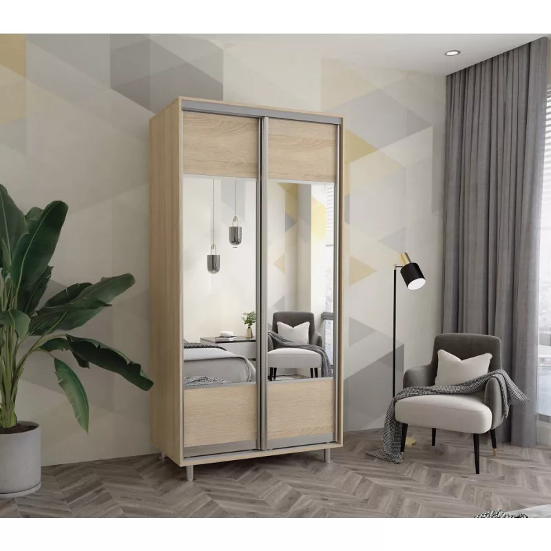 Dulap cu usi glisante MOBILDOR ARON K1 1100X600X2200, Stejar Sonoma