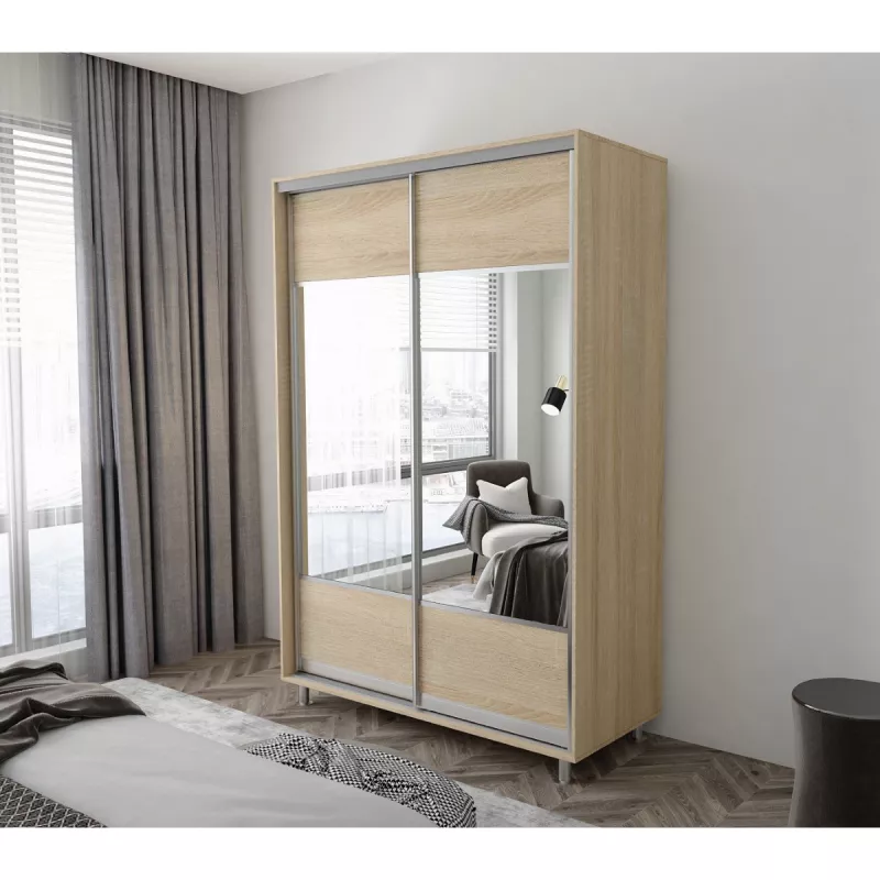 Dulap cu usi glisante MOBILDOR ARON K1 1600X600X2200, Stejar Sonoma