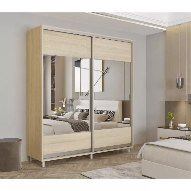 Dulap cu usi glisante MOBILDOR ARON K1 1700X600X2200, Stejar Sonoma