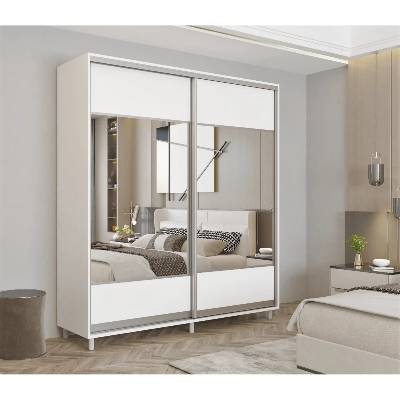 Dulap cu usi glisante MOBILDOR ARON K1 2000X600X2200, Alb Briliant