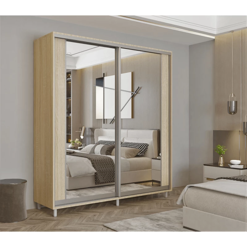 Dulap cu usi glisante MOBILDOR ARON K2 1700X600X2200, Stejar Sonoma