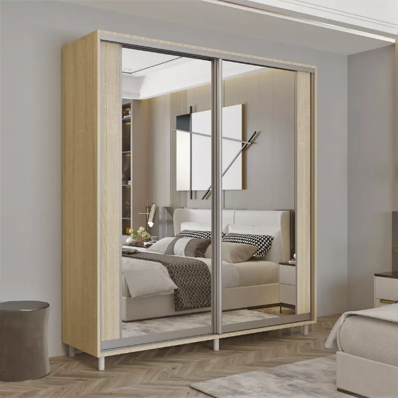 Dulap cu usi glisante MOBILDOR ARON P - UȘI K2 190X60X220, Wenge