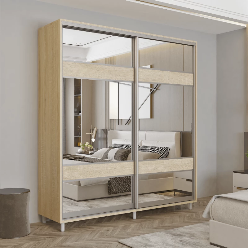 Dulap cu usi glisante MOBILDOR ARON P - UȘI K3 150X60X220, Sonoma