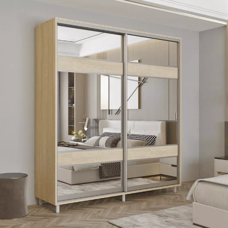 Dulap cu usi glisante MOBILDOR ARON P - UȘI K3 160X60X220, Sonoma