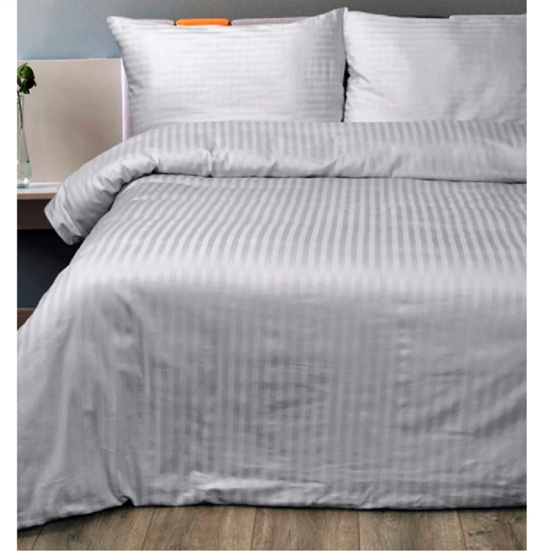 Lenjerie de pat REMAX (CERCEAF PILOTA, CEARCEAF PENTRU PAT + 2 FETE DE PERNA), 1 persoana, Straipsatin, Cenusa