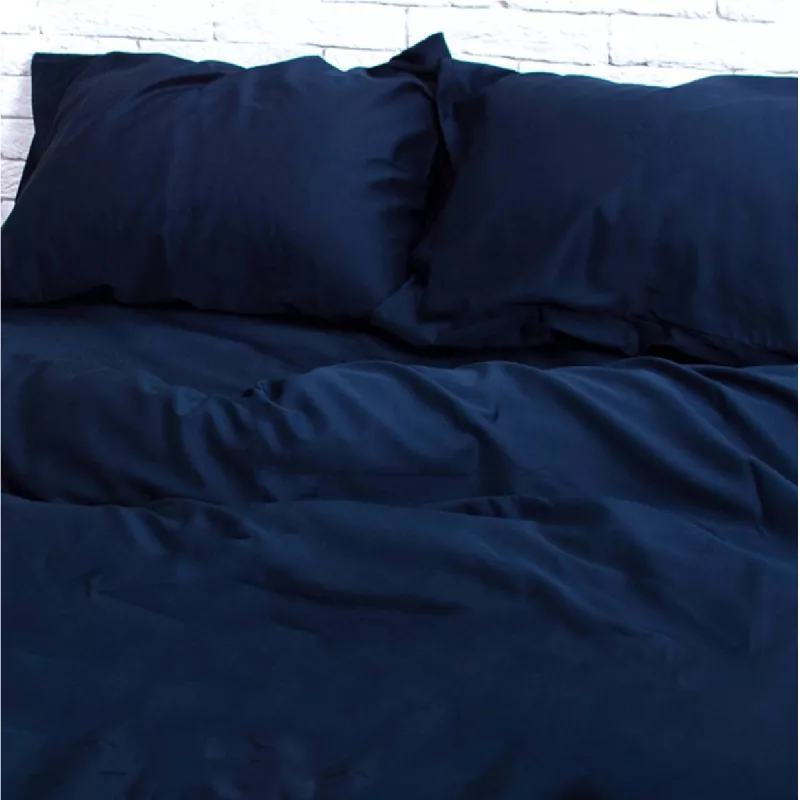 Постельное белье (комплект) REMAX пододеяльник, простынь + 2 наволочки, Полуторный, Сатин, Синий