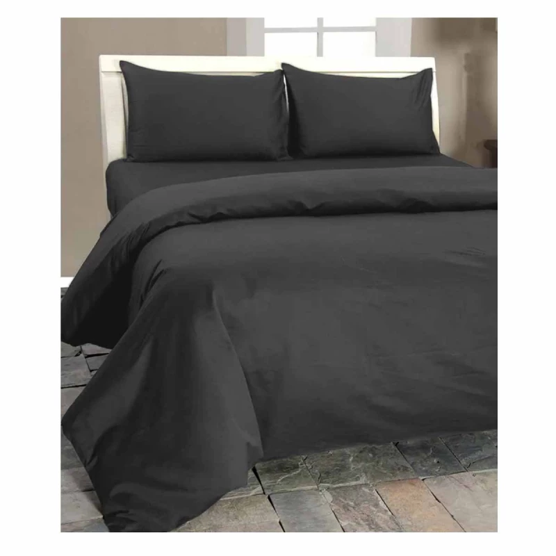 Lenjerie de pat REMAX PLAPUMĂ, CEARCEAF + 2 FEȚE DE PERNĂ, 2 Persoane Euro, Satin, Grafit