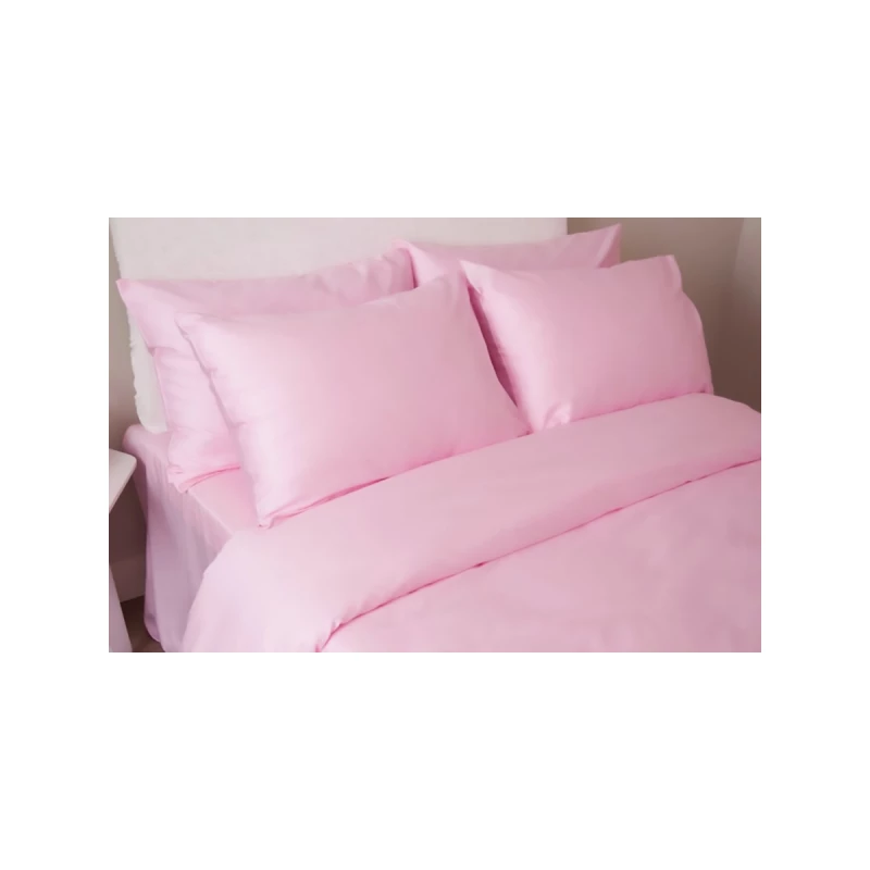 Lenjerie de pat REMAX CEARSAF DE PLAPUMA, CEARSAF DE PAT + 2 FETE DE PERNA, 2 persoane, Satin, Roz