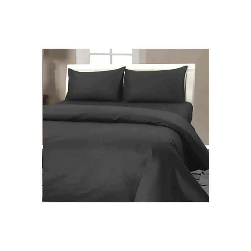 Lenjerie de pat REMAX CEARSAF DE PLAPUMA, CEARSAF DE PAT + 2 FETE DE PERNA, 2 persoane, Satin, Grafit