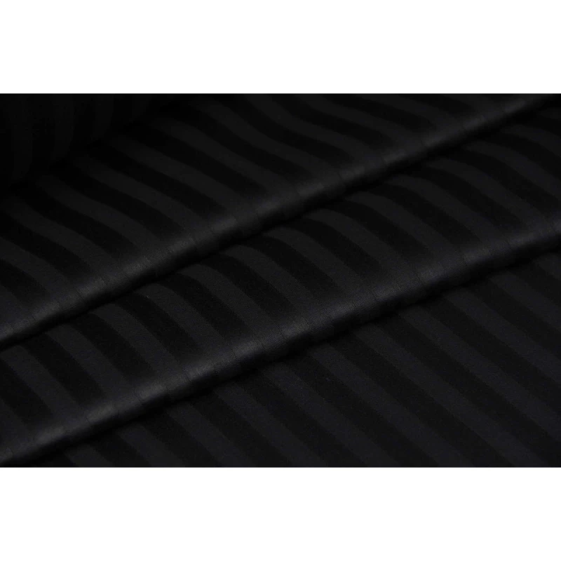 Lenjerie de pat REMAX CEARSAF DE PLAPUMA, CEARSAF DE PAT + 2 FETE DE PERNA, 2 persoane, Stripe satin, Negru