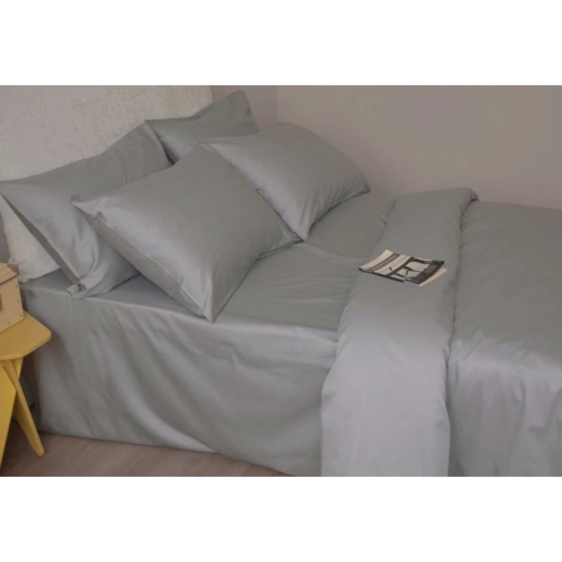 Lenjerie de pat REMAX EURO 1, 2 persoane Euro, Satin, Cenusa