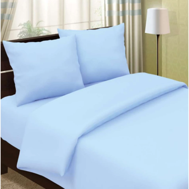 Lenjerie de pat REMAX EURO 1, 2 persoane Euro, Satin, Albastru deschis