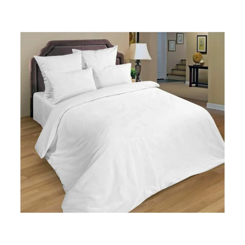 Lenjerie de pat REMAX CEARSAF DE PLAPUMA, CEARSAF DE PAT + 2 FETE DE PERNA, 2 persoane Euro, Satin, Alb