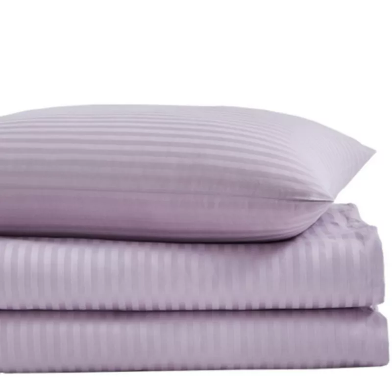 Lenjerie de pat REMAX EURO 1, 2 persoane Euro, Straip satin, Roz