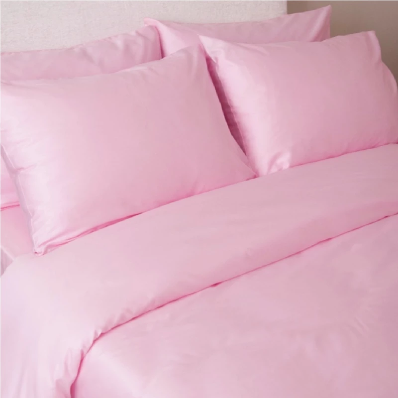 Lenjerie de pat REMAX SUPER EURO (CERCEAF PILOTA, CEARCEAF PENTRU PAT + 2 FETE DE PERNA), 2 persoane Euro, Satin, Roz