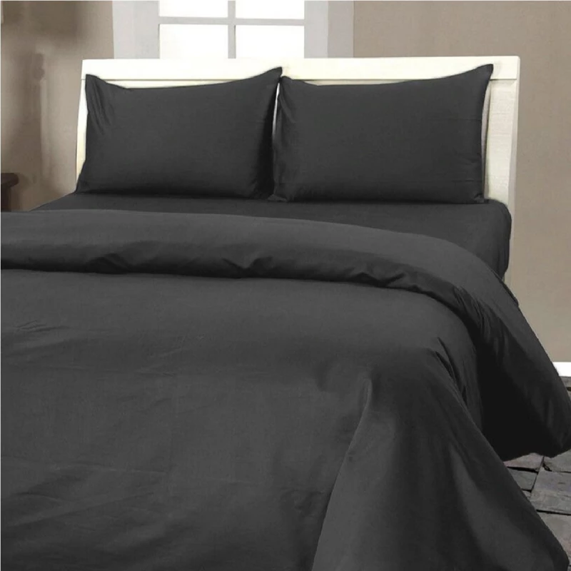 Lenjerie de pat REMAX SUPER EURO (CERCEAF PILOTA, CEARCEAF PENTRU PAT + 2 FETE DE PERNA), 2 persoane Euro, Satin, Grafit