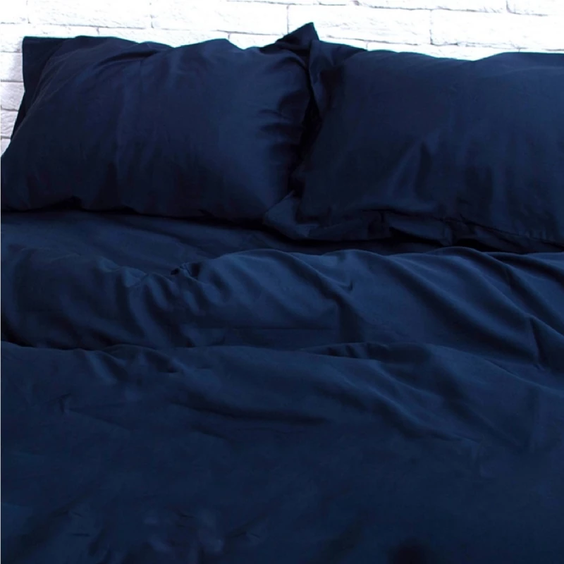 Lenjerie de pat REMAX SUPER EURO (CERCEAF PILOTA, CEARCEAF PENTRU PAT + 2 FETE DE PERNA), 2 persoane Euro, Satin, Albastru