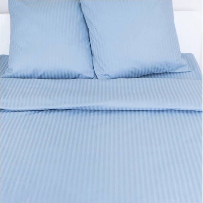 Lenjerie de pat REMAX SUPER EURO (CERCEAF PILOTA, CEARCEAF PENTRU PAT + 2 FETE DE PERNA), 2 persoane Euro, Straipsatin, Albastru deschis