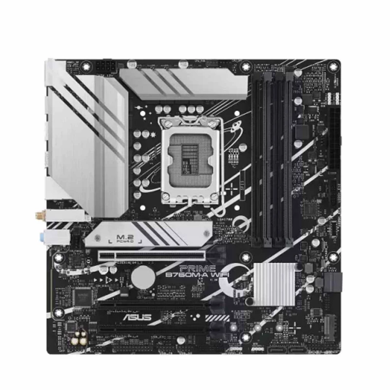 Placa de baza ASUS PRIME B760M-A WIFI INTEL B760, LGA1700, Dual DDR5 7200+MHz, PCIe 4.0 x16, Display Port/2xHDMI, USB3.2, USB Type-C, SATA RAID, 2 x M.2 slots PCIe 4.0 x4, SB 8-Ch., 2.5Gb Ethernet, Wi-Fi 6 802.11ax, Aura Sync RGB Lighting
