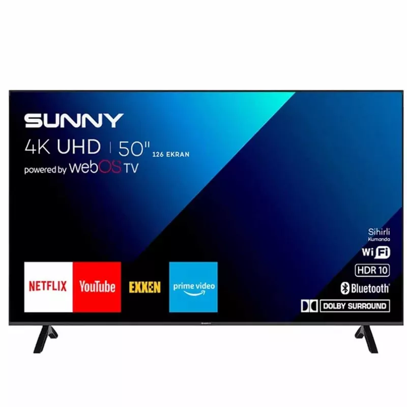 Телевизор SUNNY 50" WebOS TV, Smart TV, 3840x2160, Черный