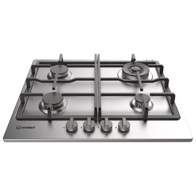 Plita incorporabila cu gaz Indesit THP 641 IX/I, 4 arzatoare, Arzator Wok, Inox