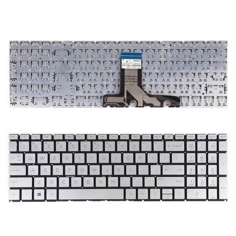 Клавиатура OEM HP Pavilion 15-EH 15Z-EH 15-EG 15T-EG Series w/Backlit w/o frame "ENTER"-small ENG/RU Silver Original