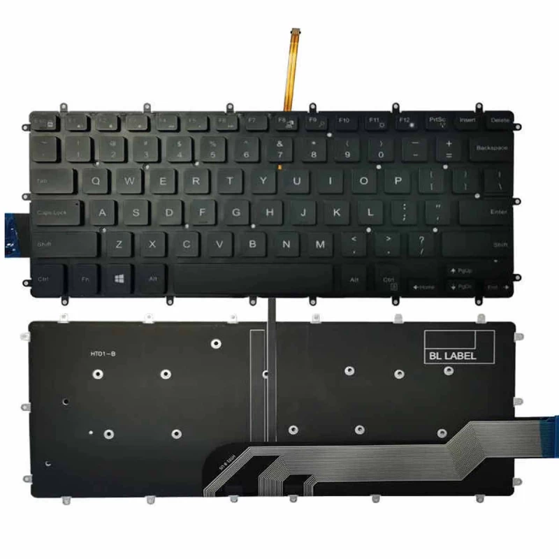 Keyboard OEM Dell Vostro 14 5468 5471 Inspiron 14 7472 w/Backlit w/o frame "ENTER"-small ENG/RU Black