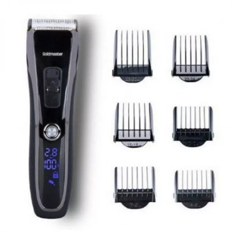 Машинка для стрижки GOLDMASTER GM 8112, 6 насадок, Нержавеющая сталь, Черный