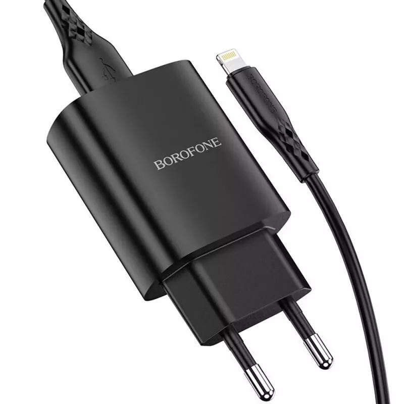 Зарядное устройство Borofone Wall Charger with Сable USB to Lightning BN2 2xUSB 2.1A, Black
