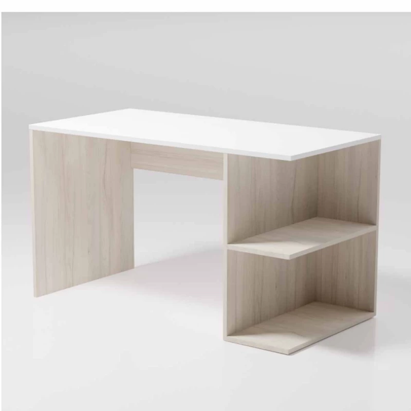 Masa de calculator SP 10105, Alb, Stejar deschis, 120x65x75