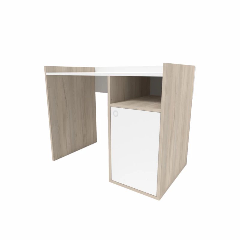 Masa de calculator SP CLASSIC 10903, Stejar deschis, Alb, 100x75x60