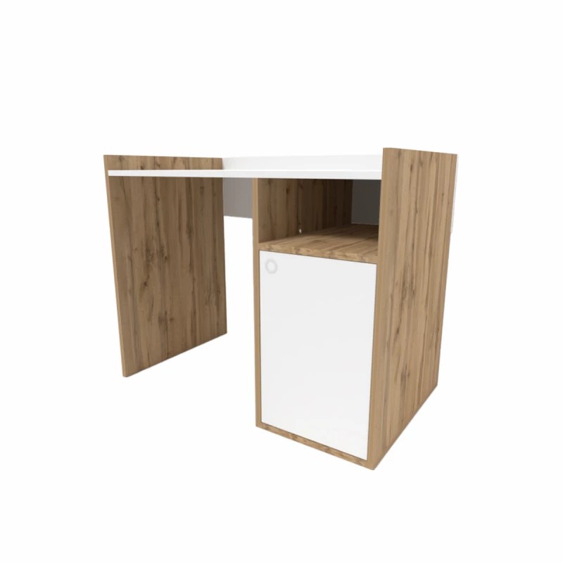 Masa de calculator SP CLASSIC 10904, Stejar inchis, Alb, 100x75x60