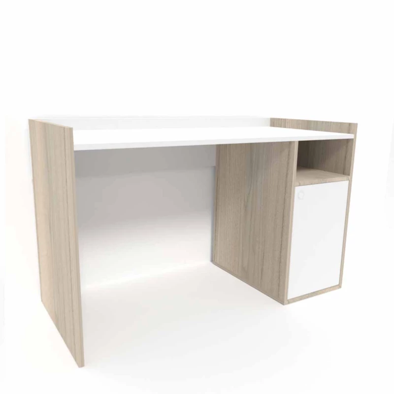 Masa de calculator SP 10927, Alb, Stejar deschis, 130x60x75