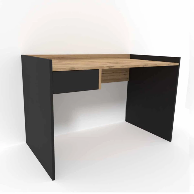 Masa de calculator SP 10983, Negru, Stejar inchis, 110x60x80