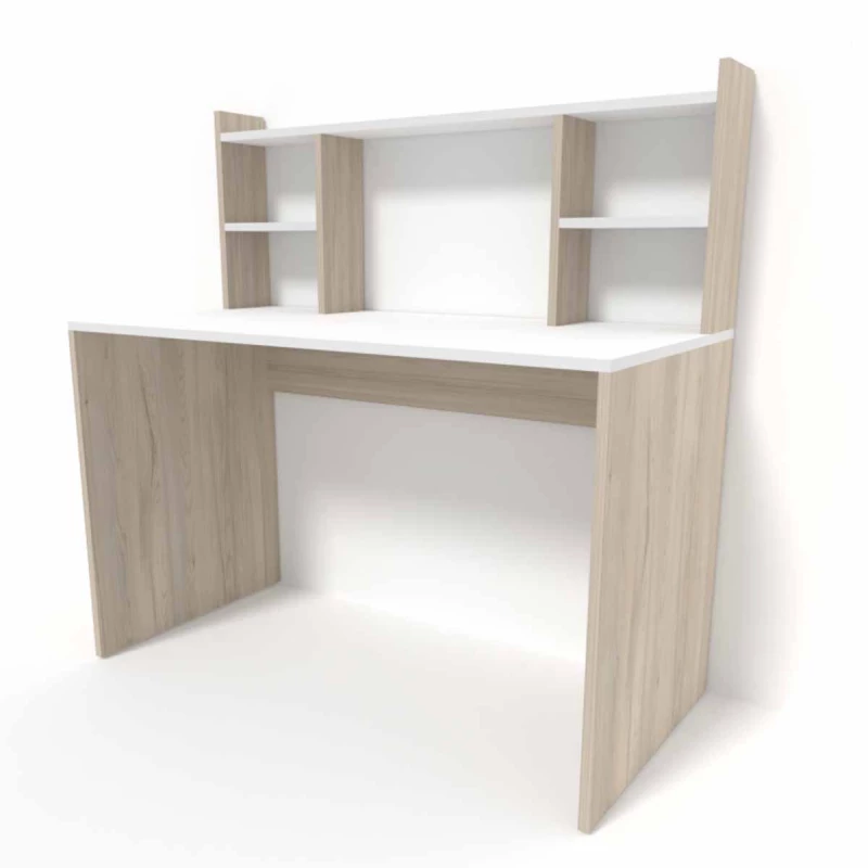 Masa de calculator SP 11012, Alb, Stejar deschis, 120x60x120