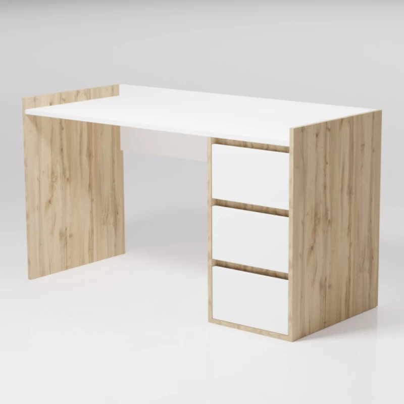 Masa de calculator SP 11001, Alb, Stejar inchis, 120x60x75