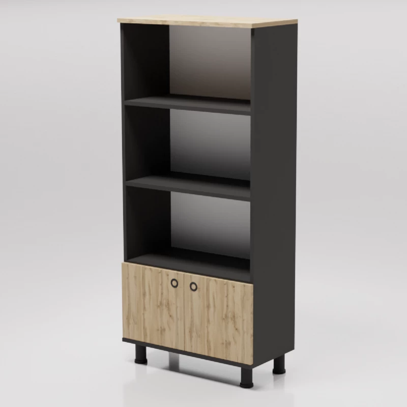 Dulap SP 12606, Negru, Stejar inchis