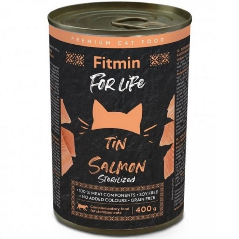 Hrana umeda Fitmin TIN SALMON STERILIZED, 0.4 kg, 1 buc