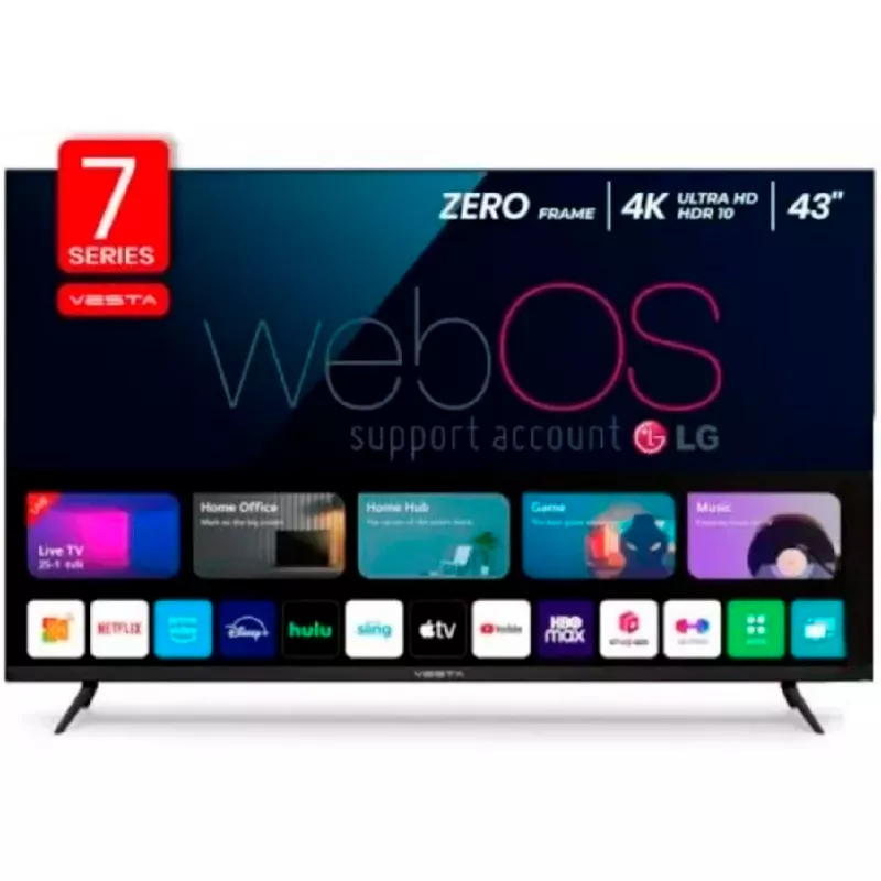 Televizor VESTA WU4375AAA, 43", Smart TV, 3840x2160, Negru, 4K UHD HDR DVB-T/T2/C2/S2/Ci+ Licenced WebOS(support LG acount)