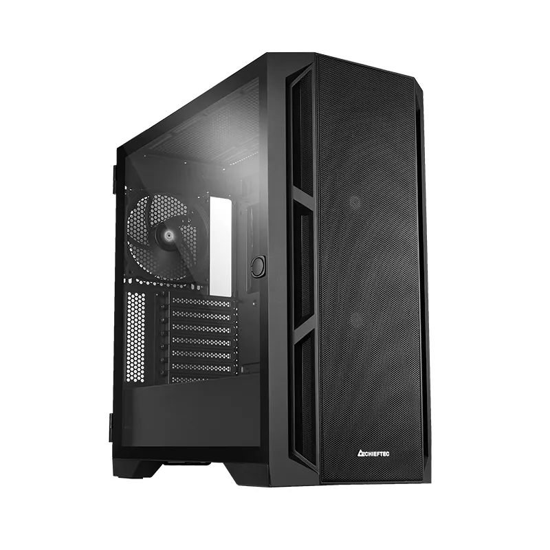 Корпус без БП CHIEFTEC EATX Chieftec APEX AIR, w/o PSU, 3x140mm PWM, 2xUSB3.0, 1xUSB-С, 0.6mm, Tempered Glass, Mesh front panel, 3x2.5", 2x3.5", Black.