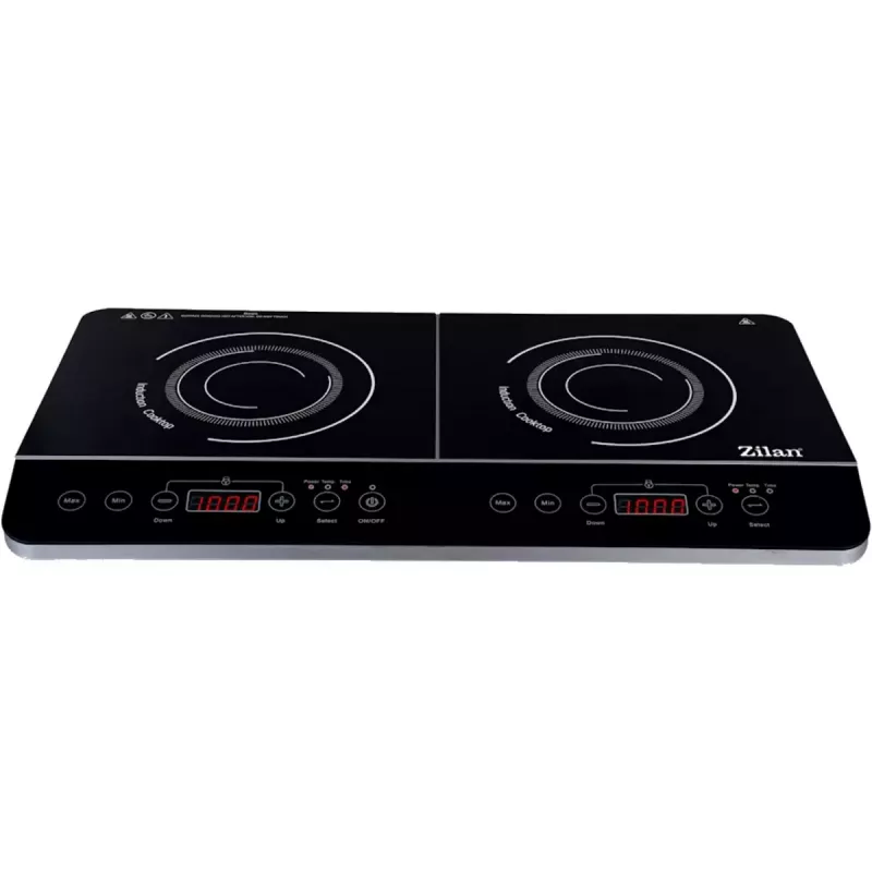Aragaz de masa Zilan ZLN8088, 2 arzatoare, Vitroceramica, Negru