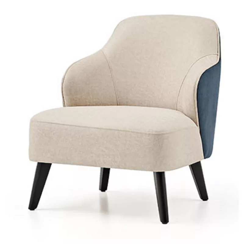 Fotoliu Dogtas ALLEGRA ARMCHAIR WOODEN (FIXED LEG) GK:6665PZ/SA:6667PZ/AR:SIYAH, BEIGE, Velvet